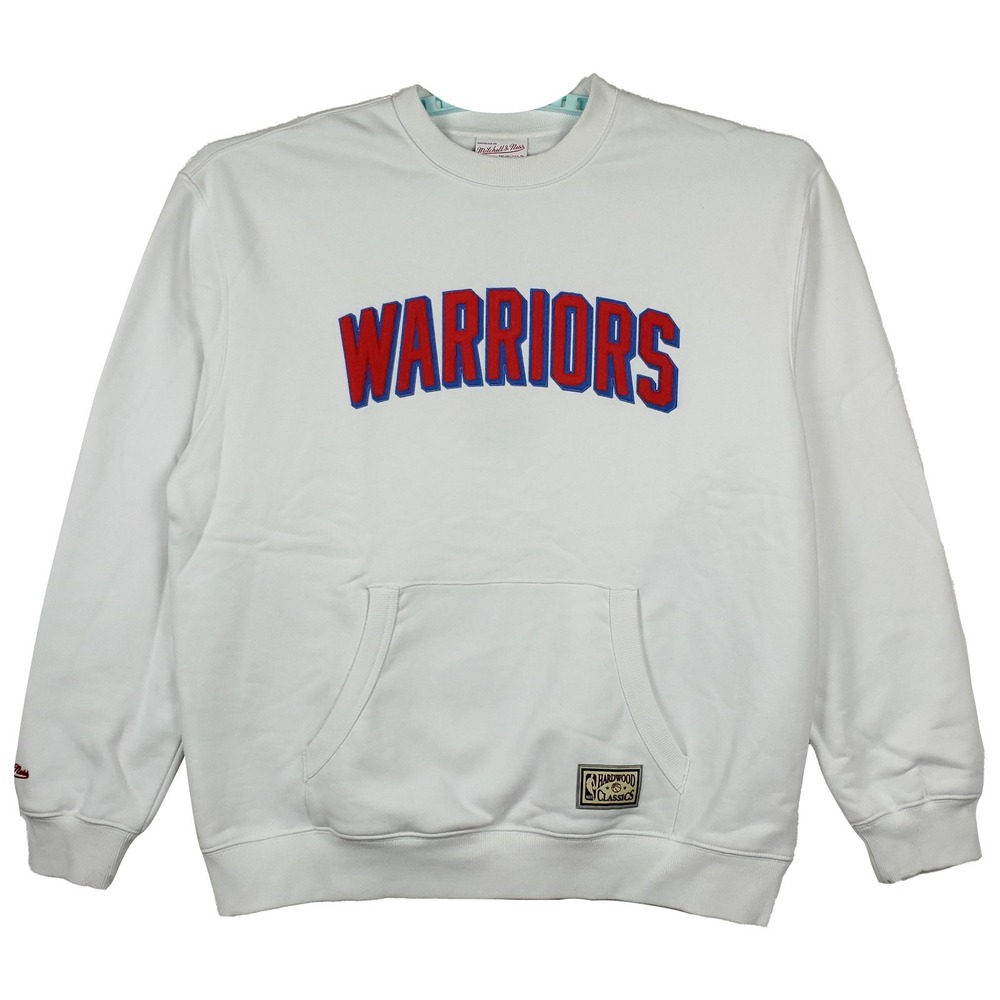 Golden State Warriors Mitchell & Ness NBA Large Sweatshirt Cut & Sew Logo NWT